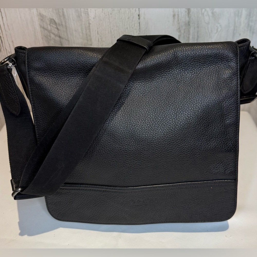 Coach Houston Map Bag, Black Pebble Leather Messenger Bag 2024 4007 - Picture 1 of 9